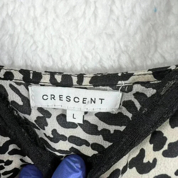 Y2K Crescent L Slip Dress Animal Print Side Zipper Sweetheart Lace Neck and Hem - Picture 12 of 16